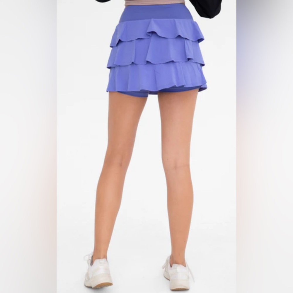Mono B Micro - Perforated Ruffled Back Skort.